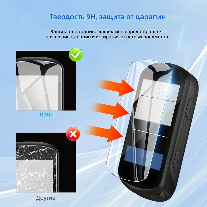 Защитное стекло для экрана 4 шт. для велокомпьютера модели 530/830, 9H закаленное стекло, высокая четкость, гладкая поверхность, точная подгонка, защита от царапин и отпечатков