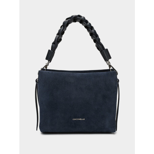 фото Сумка хобо coccinelle boheme suede, фактура зернистая, матовая, бархатистая, темно-синий