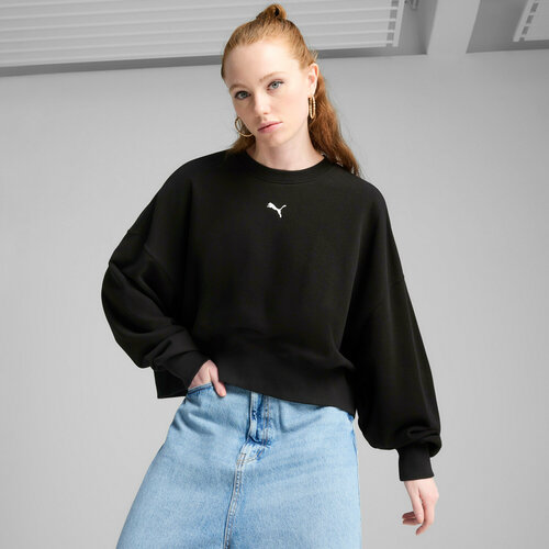 фото Свитшот puma wardrobe essentials crew, размер l, , черный 1