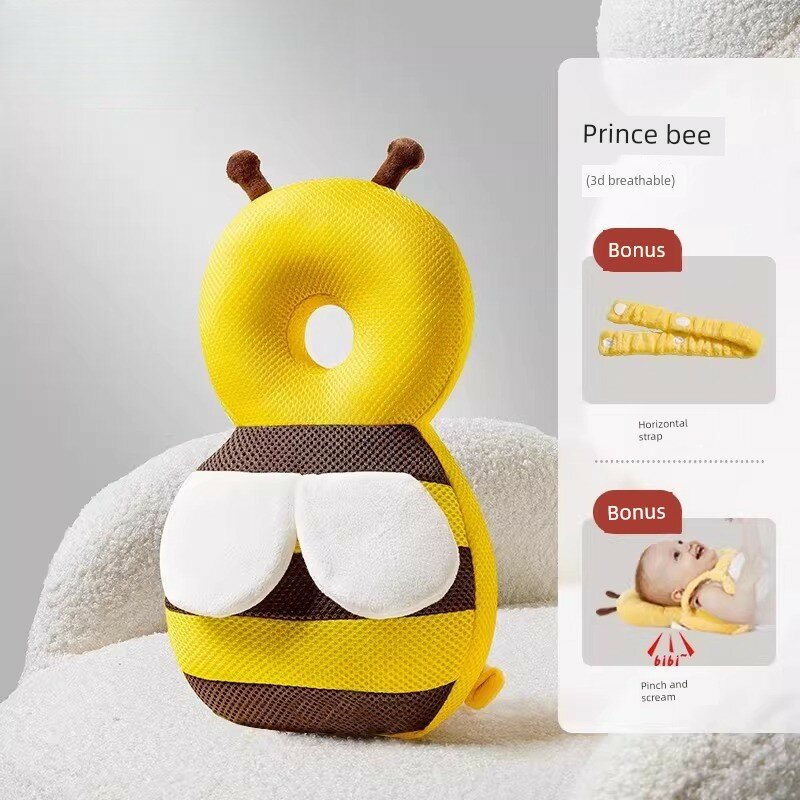 Подушка для защиты головы ребенка 3D-дышащая, дизайн большой пчелы, один размер, против падений при ходьбе