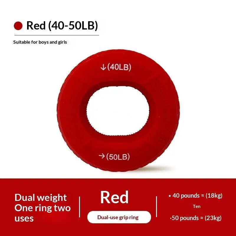 Силиконовый тренажер-кольцо для рук Double Strength Красный, Red