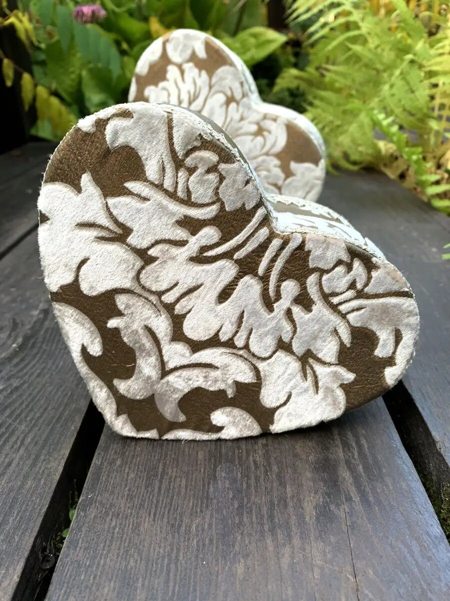 Шкатулка Ajourele "Сердце", цвет бежевый, с ажуром, бархатная, 22x22x11 см