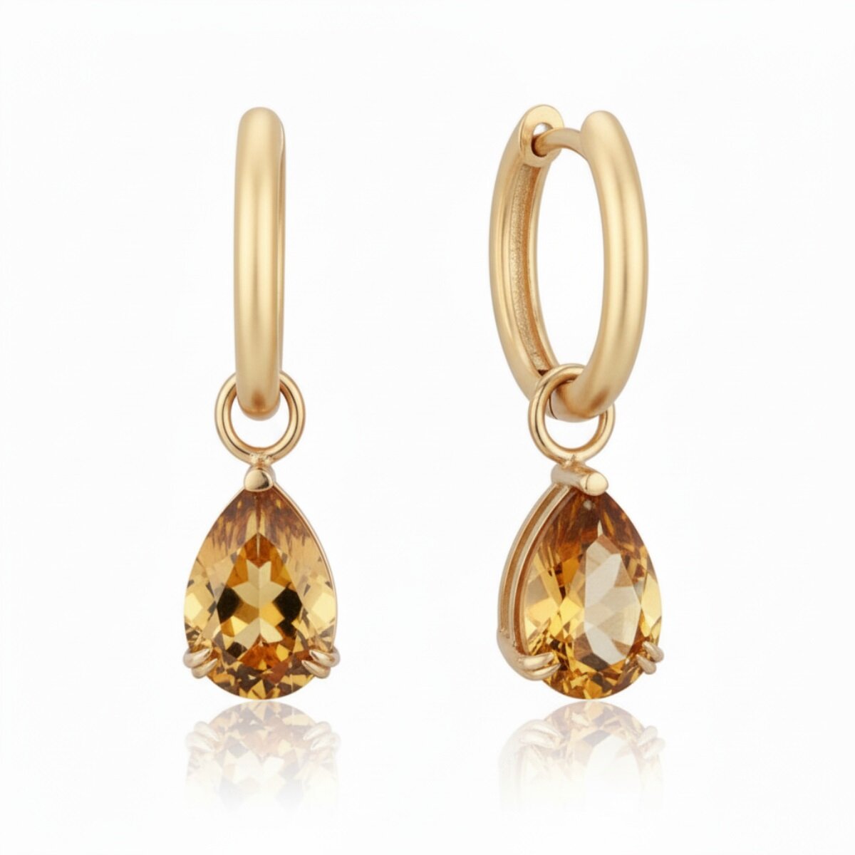 Серьги Эстет, красное золото, 585 проба, цитрин