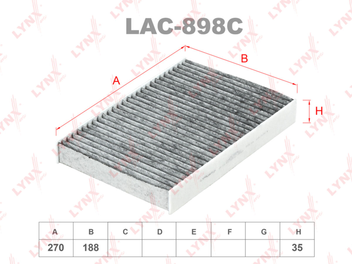 Lac-898C Фильтр Салонный Lynxauto (LYNX LAC-898C)