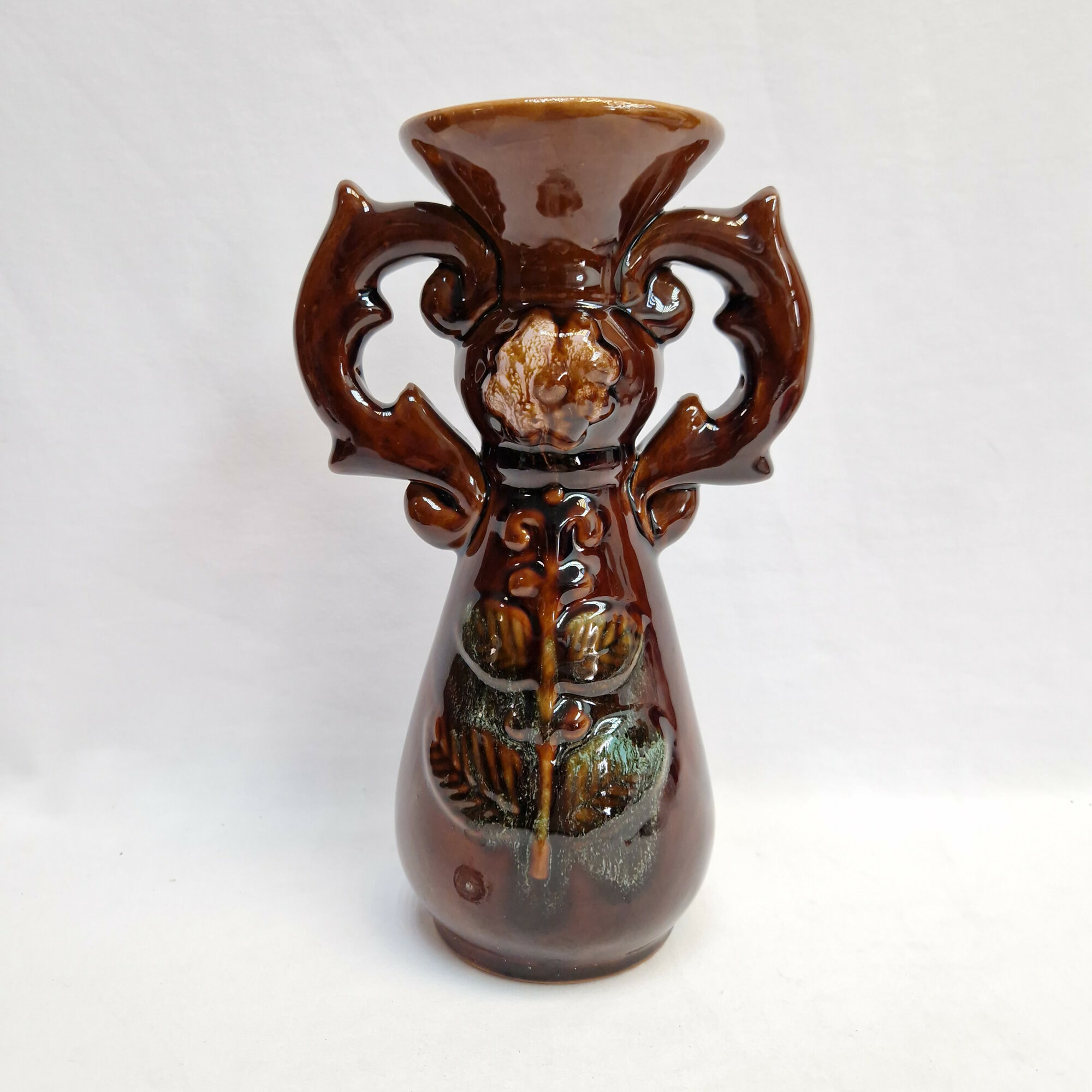Ваза винтажная, СССР. Керамика, с ручками, высота 24 см