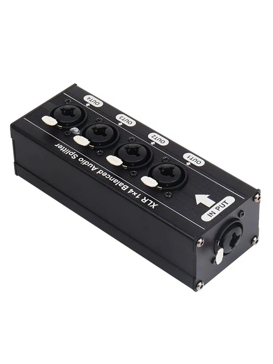 Xlr 1x4 Сбалансированный Аудио -Сплиттер 6.5 XLR 4 В 1 Выход Audio Splitter Spirtiter