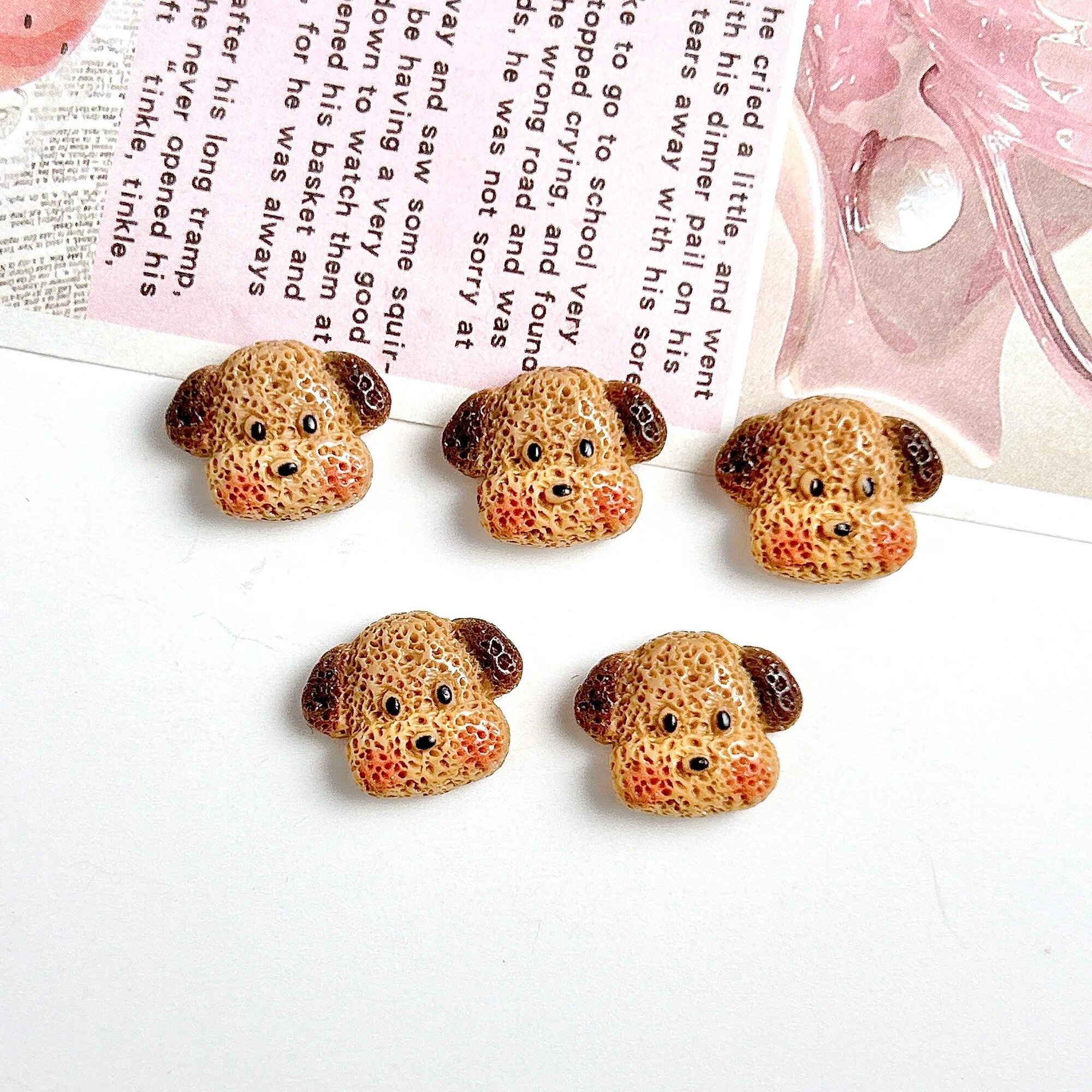 20 шт. Акриловые собачки для ногтей 4 цвета Коричневый, Brown 20PCS