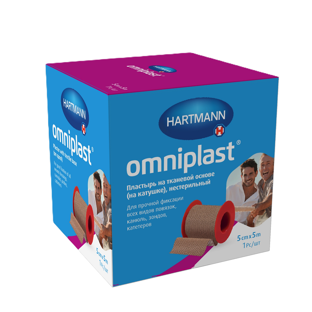 Пластырь Омнипласт/Omniplast тканевой телесного цвета 5 м х 5 см 1 шт