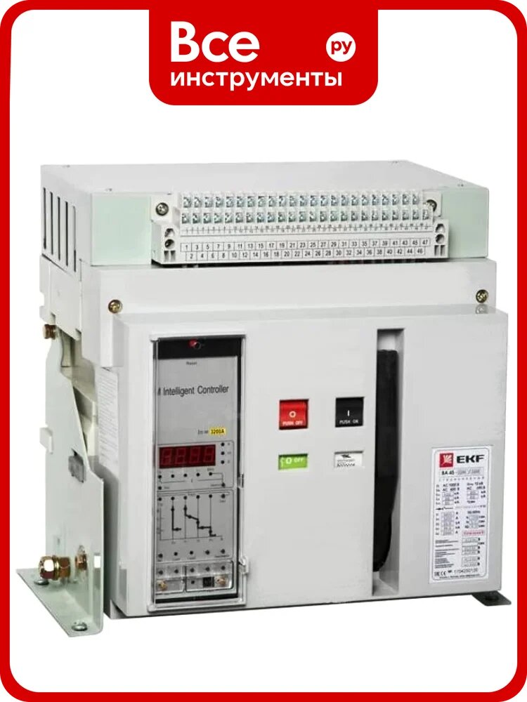 Автоматический выключатель EKF ВА-45 3200/3200 3P 80кА стационарный PROxima mccb45-3200-3200