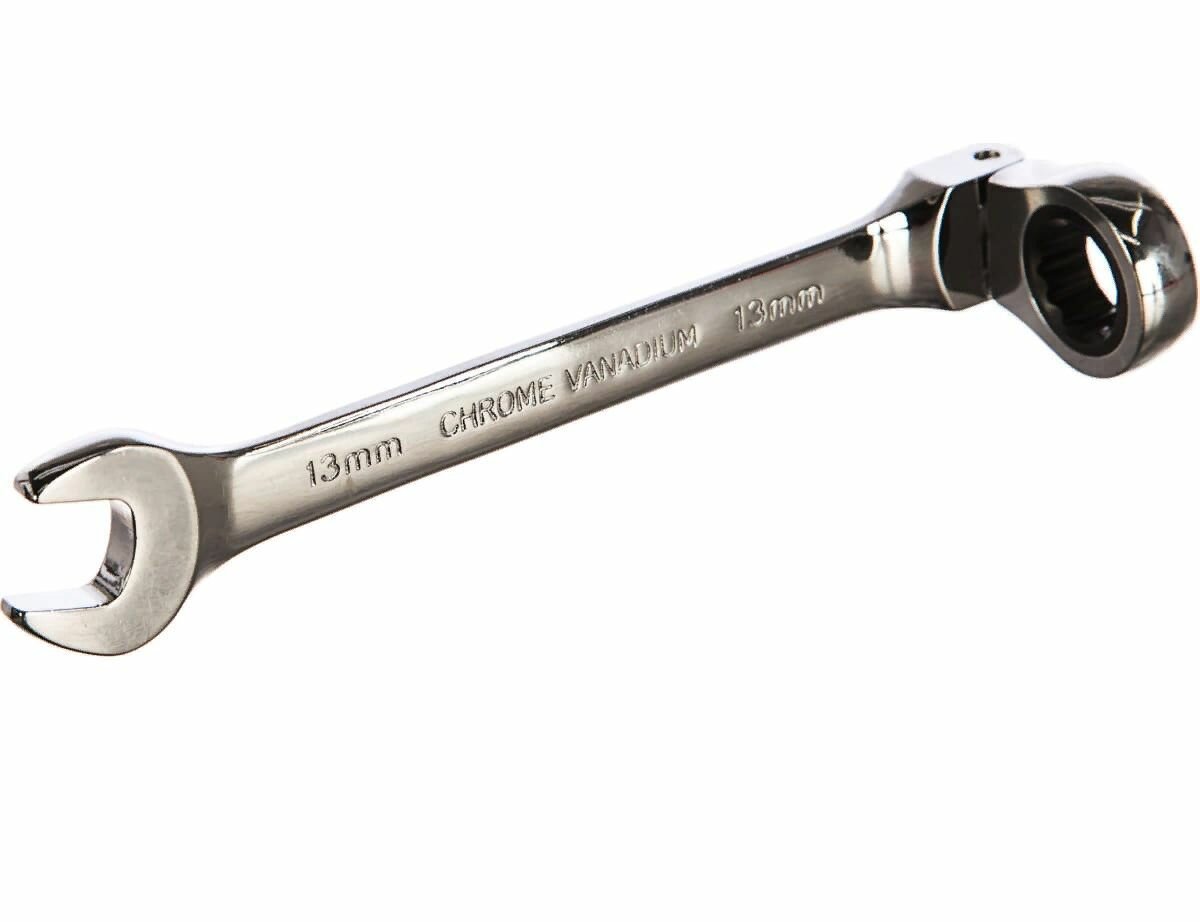 Ключ комбинированный 13мм ER-61013H трещоточный шарнирный (на держателе) эврика