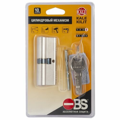 Kale Kilit Цилиндровый механизм 164 OBS SNE/80 (30+10+40) mm никель 5 кл. new