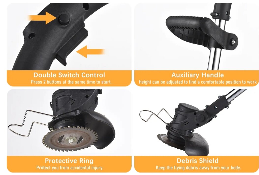 Беспроводной триммер для газонной травы с литиевым аккумулятором - фотография № 7