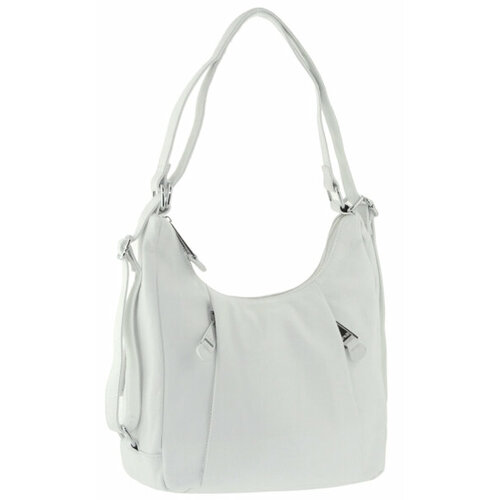 Сумка Polina & Eiterou сумка рюкзак трансформер, фактура зернистая, белый