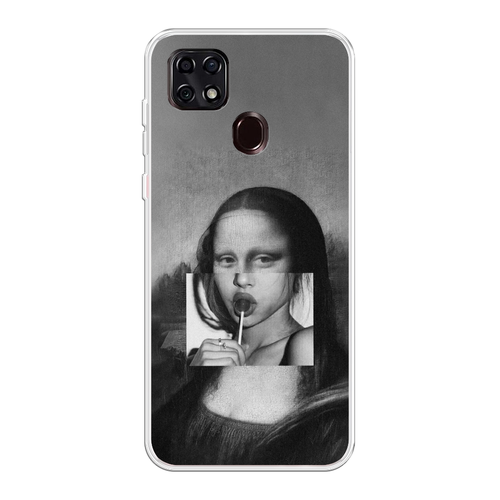 Силиконовый чехол на ZTE Blade 20 Smart / ЗТЕ Блэйд 20 Smart Mona Lisa sucking lollipop матовый силиконовый чехол капибара с ножом на zte blade 20 smart зте блэйд 20 smart