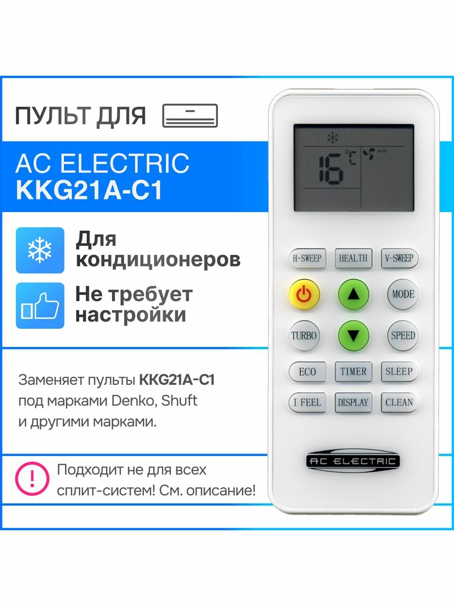 фото Пульт AC Electric KKG21A-C1 для сплит-системы