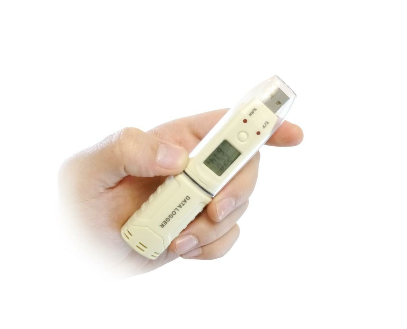 Логгер (регистратор данных) Hti-GM 13/65(бел) (W4622RU) для измерения температуры и относительной влажности воздуха с дисплеем