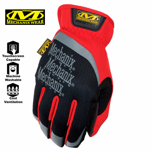 Прочные перчатки для производства MECHANIX Work FastFit Red красный, размер S