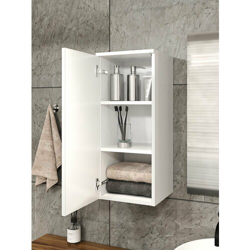 Шкаф навесной для ванной комнаты 78х28х255 подвесной настенный белый 3599₽