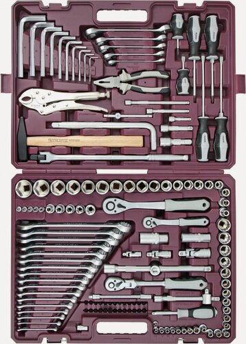 Изображение товара Набор инструмента универсальный 1/4", 3/8" и 1/2"DR, 142 предмета Thorvik TS142