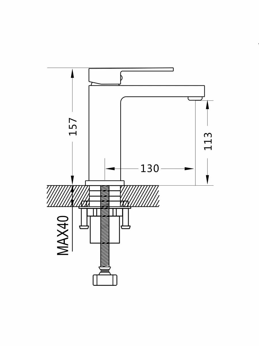 Смеситель для раковины S9601T оружейная сталь — фото 1