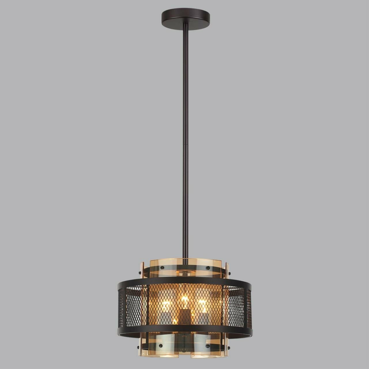8007/3 MODERNI LN25 251 черный/черный, золотой металл/металл, стекло Подвесной светильник Е14 3*40W 220V ZARINA — фото 1