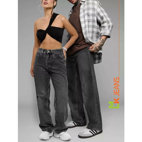 фото Джинсы карго mkjeans y2k, размер 28, серо-черный