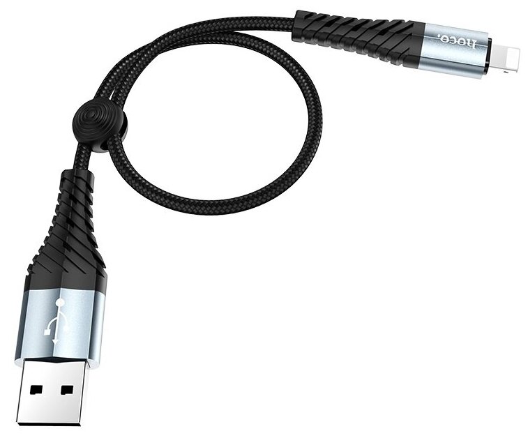USB дата кабель Lightning, HOCO, X38, 25см, черный — фото 1