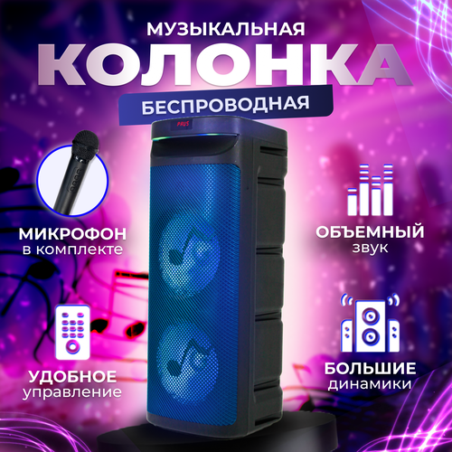 Портативная колонка G&K, 150Вт, с микрофоном, FM-радио