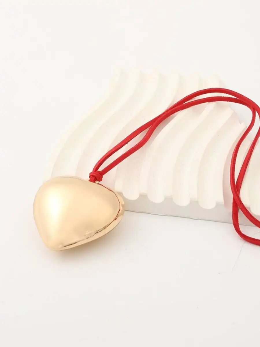 Чокер, длина 100 см, красный/золотистый — фото 1