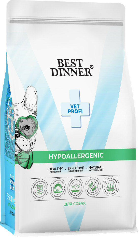 Best Dinner Vet Profi Hypoallergenic сухой корм для собак при пищевой аллергии и непереносимости - 12 кг
