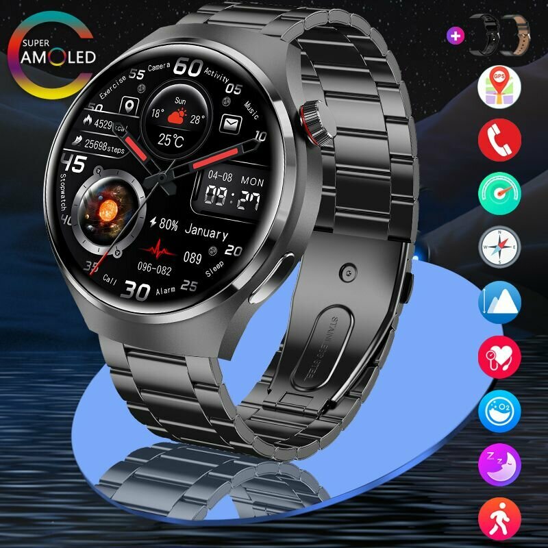 Смарт-часы Smart Watch Premium 4 Pro, Edition 2023-2024, 46мм, 3 ремешка в комплекте, (наручные смарт часы для айфон/андроид) электронные