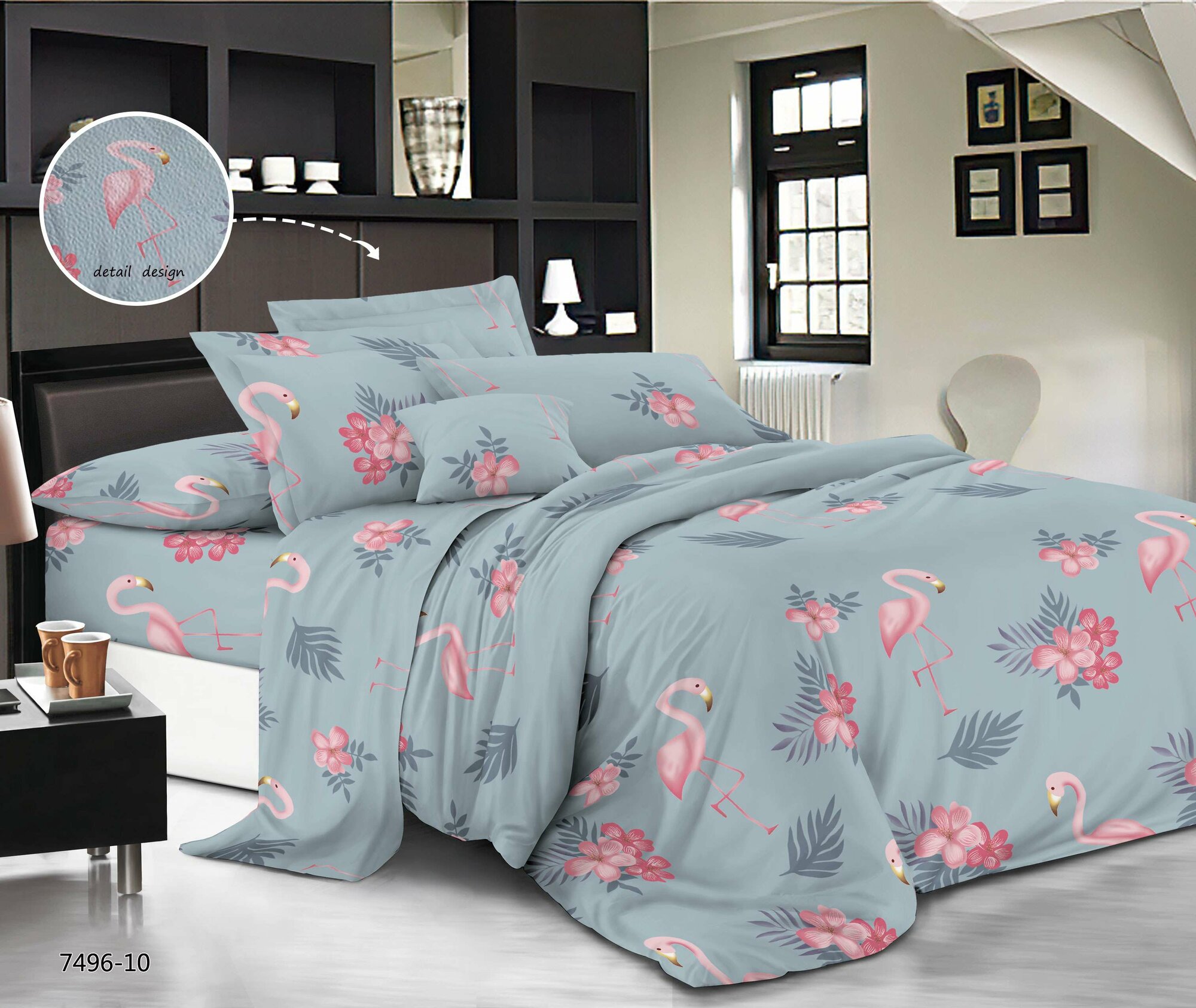 Постельное Белье 2-спальный с Европростыней Креп-Жатка (70х70-2шт.) Бояртекс диз. № 7496-10