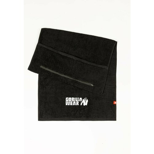 Полотенце для спортзала с карманом на молнии Gorilla Wear - черное