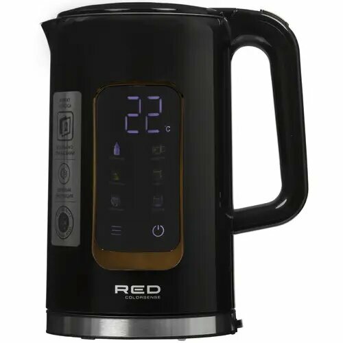 Электрочайник RED COLORSENSE AM120D, черный, сенсорное управление, 1.7 л — фото 1