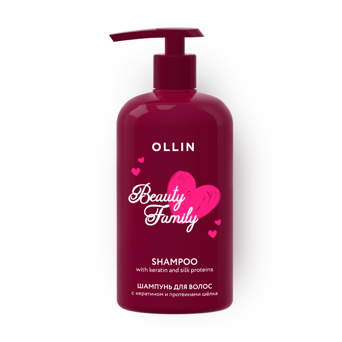 Шампунь Ollin Beauty Family с кератином и протеинами шёлка, 500 мл