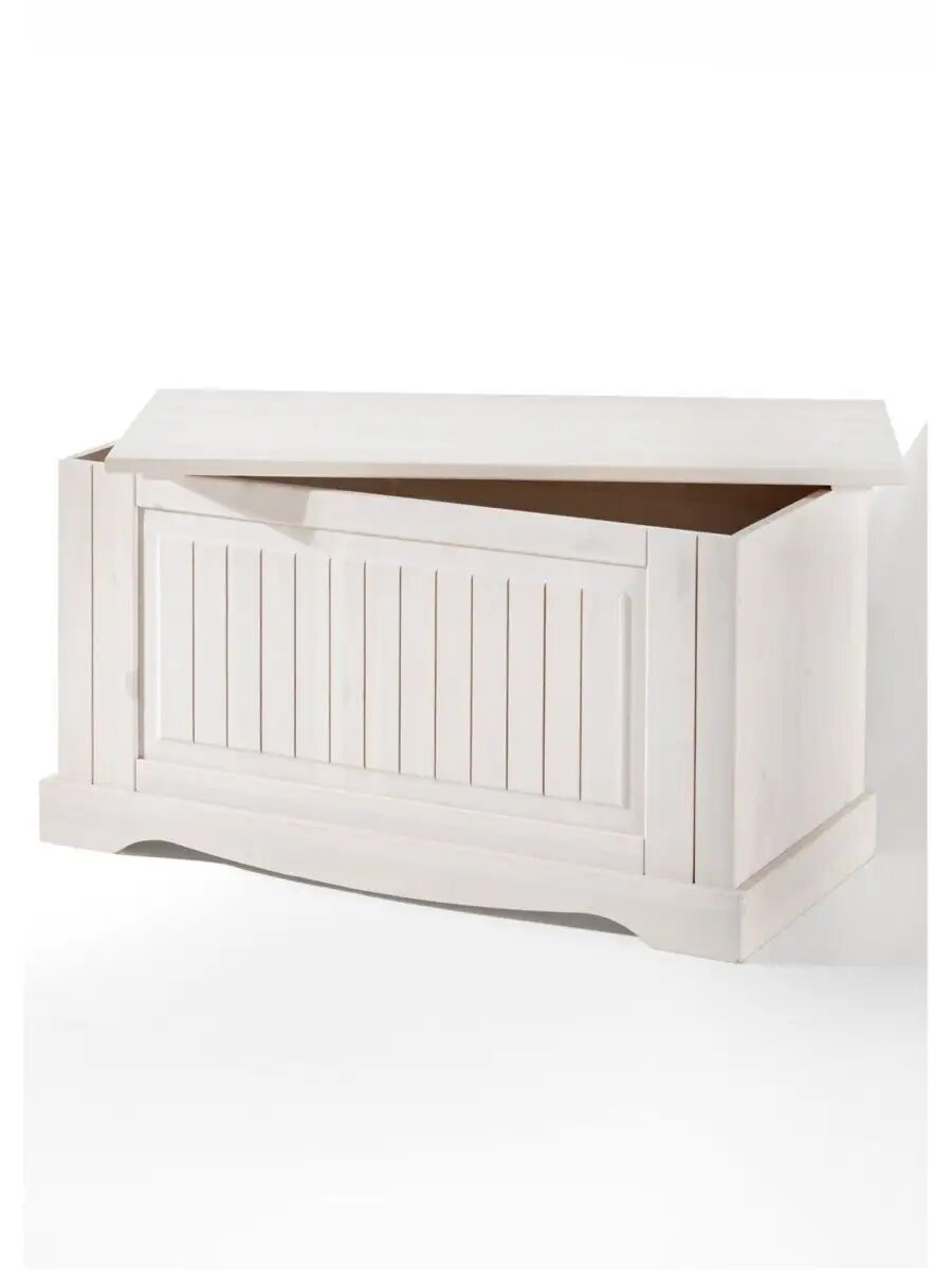 Деревянный сундук скамья для хранения напольный белый