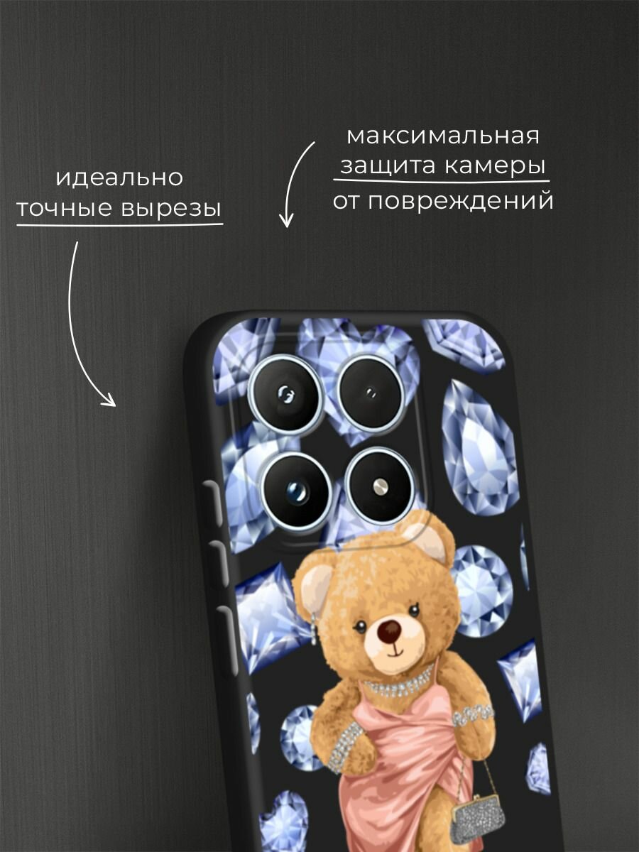 Черный матовый чехол на Xiaomi 17 / Сяоми 17 с принтом Изысканная дама — фото 1