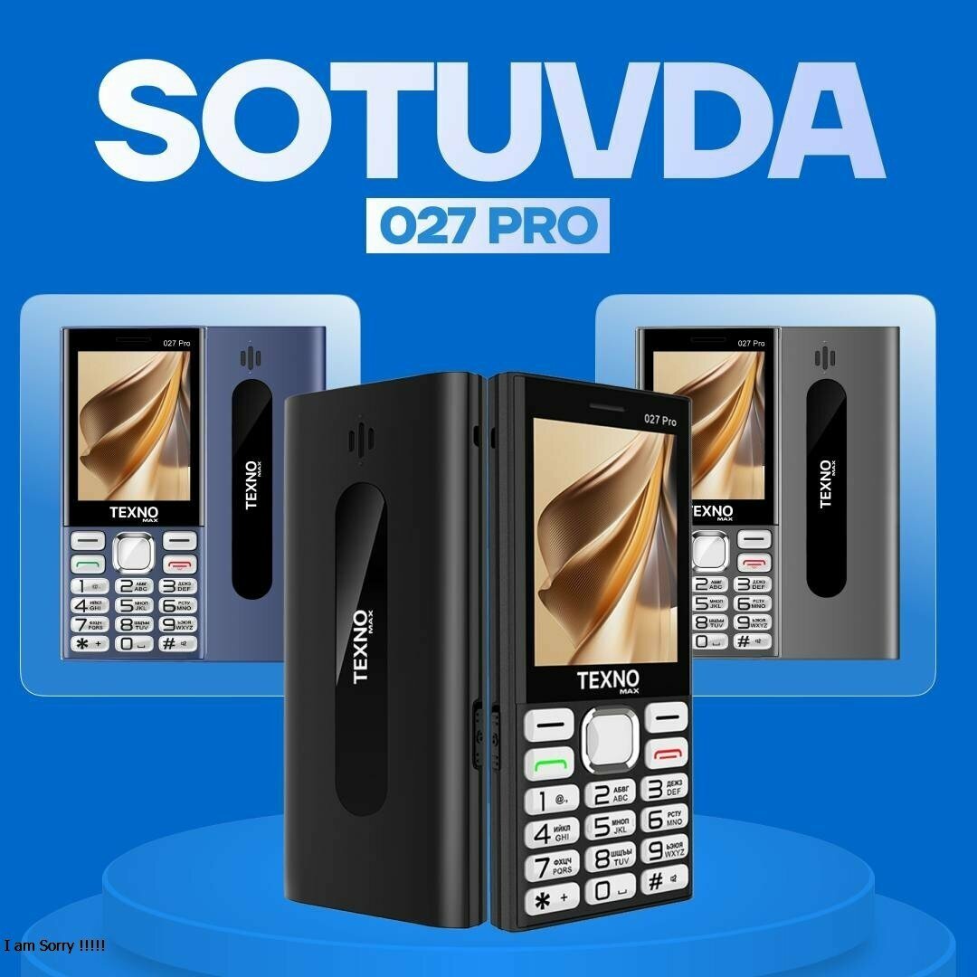 Texno Max 027 Pro кнопочный телефон, два сим, FM радио, серый — фото 1