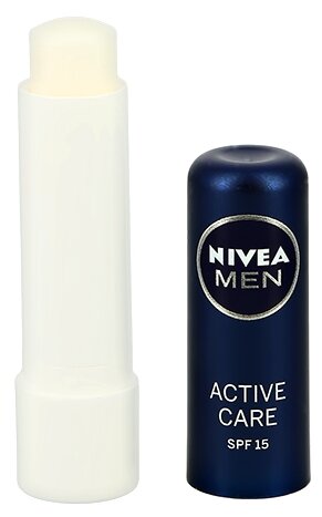 NIVEA Бальзам для губ Men Active Care SPF 15, прозрачный — фото 1