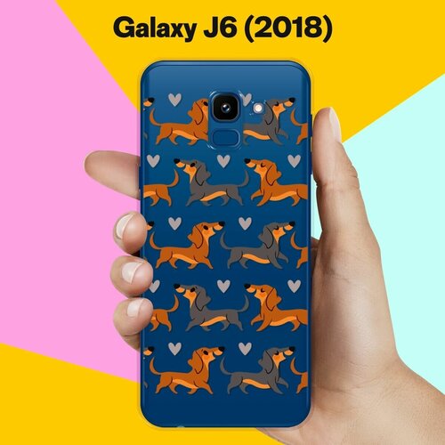 Силиконовый чехол на Samsung Galaxy J6 (2018) Узор из такс / для Самсунг Галакси Джей 6 2018 силиконовый чехол узор из такс на samsung galaxy j6 2018