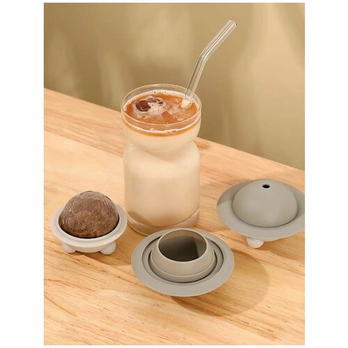 Форма для льда, Форма для льда силиконовая, Форма для льда шар / Серый