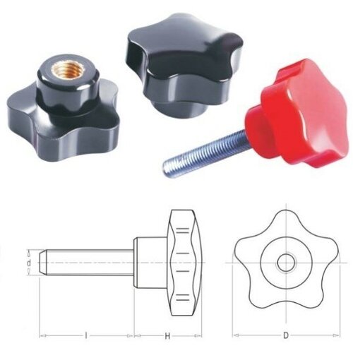 Рукоятка с наружной резьбой M10 D=50 L=45, 10 шт.