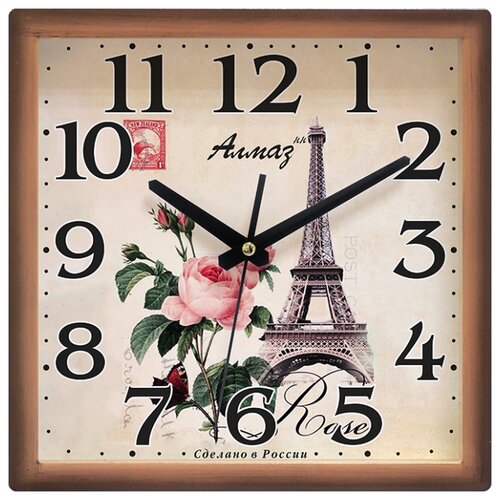 фото Часы настенные "алмаз" k84 пластик бежевый