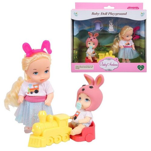 Игровой набор Baby Ardana На прогулке (с игрушечным поездом), ABtoys куклы и одежда для кукол abtoys набор игровой baby ardana на прогулке с роялем