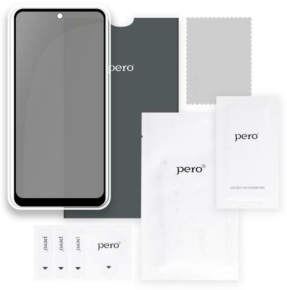 Защитное стекло PERO Full Glue Privacy для Xiaomi Redmi Note 10 Pro, черное - фотография № 5