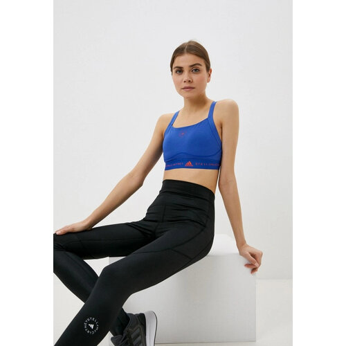 Топ adidas by Stella McCartney, размер XS INT, голубой кроп топ adidas by stella mccartney seamless wolford crop top силуэт прилегающий размер xs int синий черный