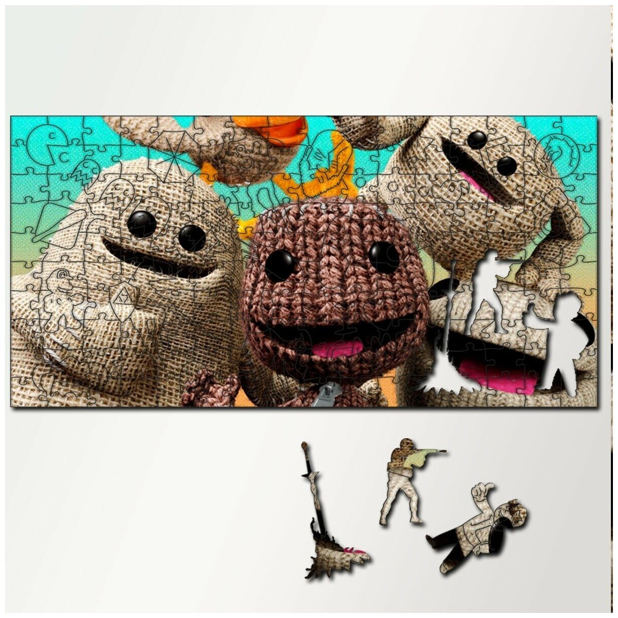 Пазл из дерева с фигурками 230 деталей 46х23 см игры LittleBigPlanet 3 - 5172