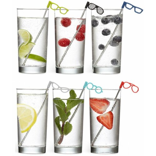 Соломинки для коктейля Glasses, 6 шт