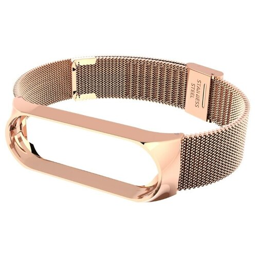 Ремешок металлическая сетка MILAN для фитнес трекера Xiaomi Mi Band 4 розовое золото 96900₽