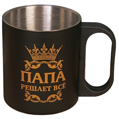 фото Komandor кружка папа решает все 200 мл черный